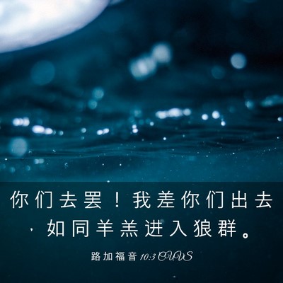 Picture 03 - 路 加 福 音 10:3 CUVS - 你 们 去 罢 ！ 我 差 你 们 出 去 ， - Bible Verse Picture