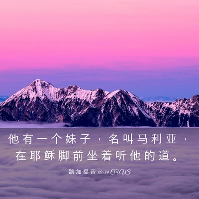 Picture 03 - 路 加 福 音 10:39 CUVS - 他 有 一 个 妹 子 ， 名 叫 马 利 亚 - Bible Verse Picture