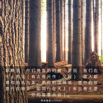 Picture 03 - 路 加 福 音 11:2 CUVS - 耶 稣 说 ： 你 们 祷 告 的 时 候 ， - Bible Verse Picture