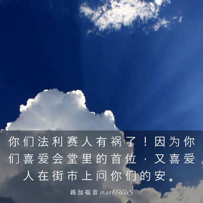 Picture 03 - 路 加 福 音 11:43 CUVS - 你 们 法 利 赛 人 有 祸 了 ！ 因 为 - Bible Verse Picture