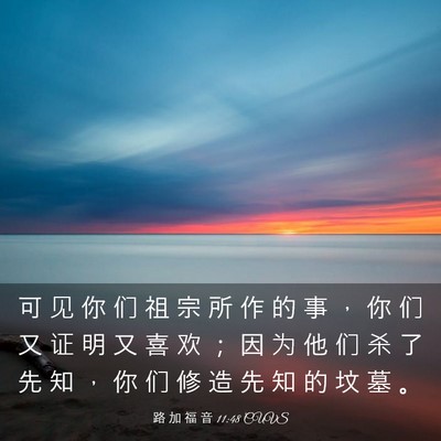 Picture 03 - 路 加 福 音 11:48 CUVS - 可 见 你 们 祖 宗 所 作 的 事 ， 你 - Bible Verse Picture
