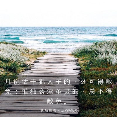 Picture 03 - 路 加 福 音 12:10 CUVS - 凡 说 话 干 犯 人 子 的 ， 还 可 得 - Bible Verse Picture