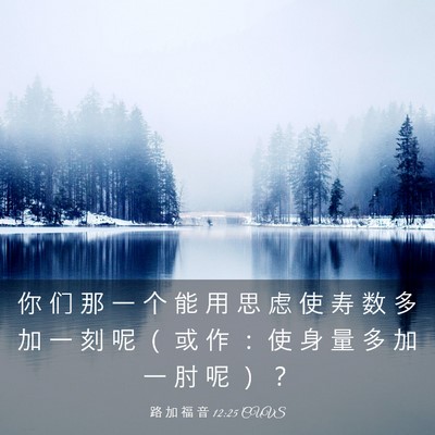 Picture 03 - 路 加 福 音 12:25 CUVS - 你 们 那 一 个 能 用 思 虑 使 寿 数 - Bible Verse Picture
