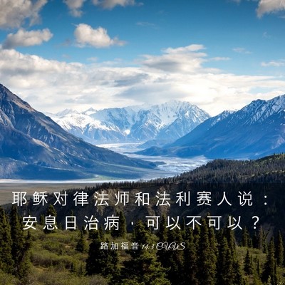 Picture 03 - 路 加 福 音 14:3 CUVS - 耶 稣 对 律 法 师 和 法 利 赛 人 说 - Bible Verse Picture