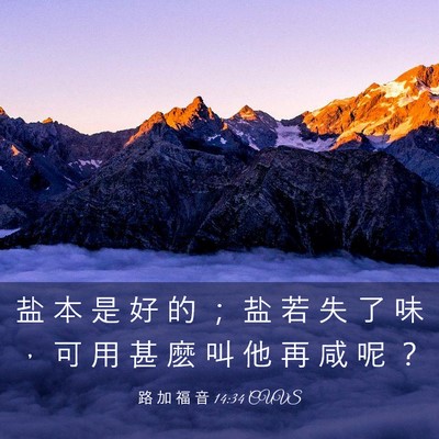 Picture 03 - 路 加 福 音 14:34 CUVS - 盐 本 是 好 的 ； 盐 若 失 了 味 ， - Bible Verse Picture