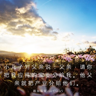Picture 03 - 路 加 福 音 15:12 CUVS - 小 儿 子 对 父 亲 说 ： 父 亲 ， 请 - Bible Verse Picture