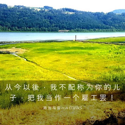 Picture 03 - 路 加 福 音 15:19 CUVS - 从 今 以 後 ， 我 不 配 称 为 你 的 - Bible Verse Picture