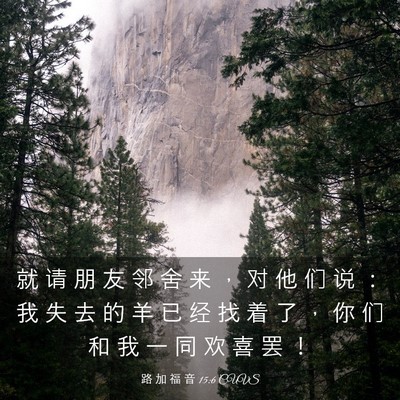 Picture 03 - 路 加 福 音 15:6 CUVS - 就 请 朋 友 邻 舍 来 ， 对 他 们 说 - Bible Verse Picture