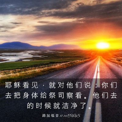 Picture 03 - 路 加 福 音 17:14 CUVS - 耶 稣 看 见 ， 就 对 他 们 说 ： 你 - Bible Verse Picture