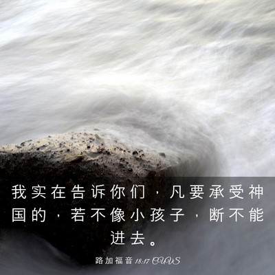 Picture 03 - 路 加 福 音 18:17 CUVS - 我 实 在 告 诉 你 们 ， 凡 要 承 受 - Bible Verse Picture