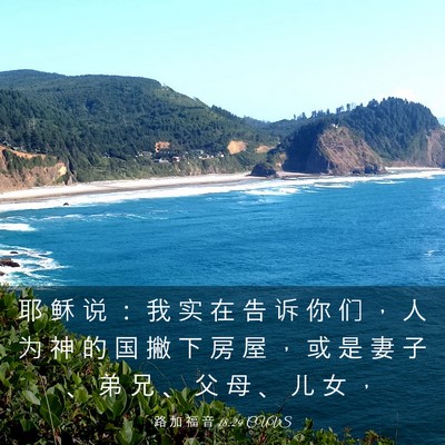 Picture 03 - 路 加 福 音 18:29 CUVS - 耶 稣 说 ： 我 实 在 告 诉 你 们 ， - Bible Verse Picture