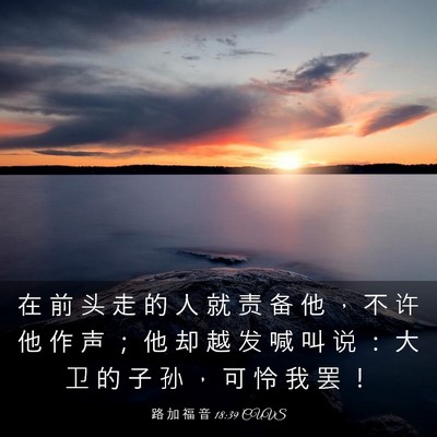 Picture 03 - 路 加 福 音 18:39 CUVS - 在 前 头 走 的 人 就 责 备 他 ， 不 - Bible Verse Picture