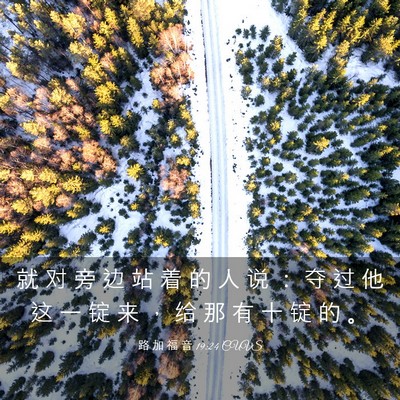 Picture 03 - 路 加 福 音 19:24 CUVS - 就 对 旁 边 站 着 的 人 说 ： 夺 过 - Bible Verse Picture