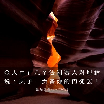 Picture 03 - 路 加 福 音 19:39 CUVS - 众 人 中 有 几 个 法 利 赛 人 对 耶 - Bible Verse Picture