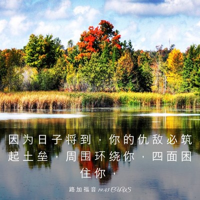 Picture 03 - 路 加 福 音 19:43 CUVS - 因 为 日 子 将 到 ， 你 的 仇 敌 必 - Bible Verse Picture