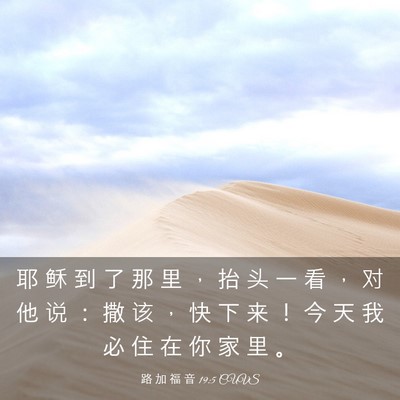 Picture 03 - 路 加 福 音 19:5 CUVS - 耶 稣 到 了 那 里 ， 抬 头 一 看 ， - Bible Verse Picture
