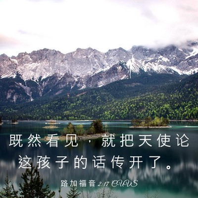 Picture 03 - 路 加 福 音 2:17 CUVS - 既 然 看 见 ， 就 把 天 使 论 这 孩 - Bible Verse Picture