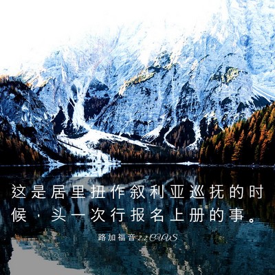 Picture 03 - 路 加 福 音 2:2 CUVS - 这 是 居 里 扭 作 叙 利 亚 巡 抚 的 - Bible Verse Picture