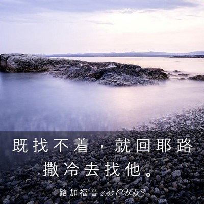 Picture 03 - 路 加 福 音 2:45 CUVS - 既 找 不 着 ， 就 回 耶 路 撒 冷 去 - Bible Verse Picture