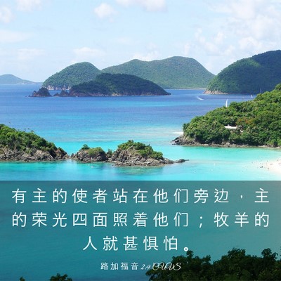 Picture 03 - 路 加 福 音 2:9 CUVS - 有 主 的 使 者 站 在 他 们 旁 边 ， - Bible Verse Picture