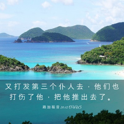 Picture 03 - 路 加 福 音 20:12 CUVS - 又 打 发 第 三 个 仆 人 去 ， 他 们 - Bible Verse Picture