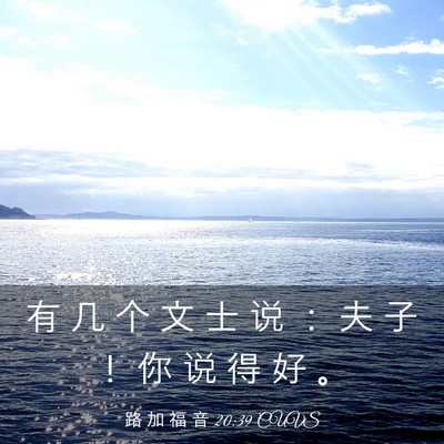 Picture 03 - 路 加 福 音 20:39 CUVS - 有 几 个 文 士 说 ： 夫 子 ！ 你 说 - Bible Verse Picture