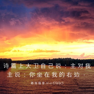 Picture 03 - 路 加 福 音 20:42 CUVS - 诗 篇 上 大 卫 自 己 说 ： 主 对 我 - Bible Verse Picture