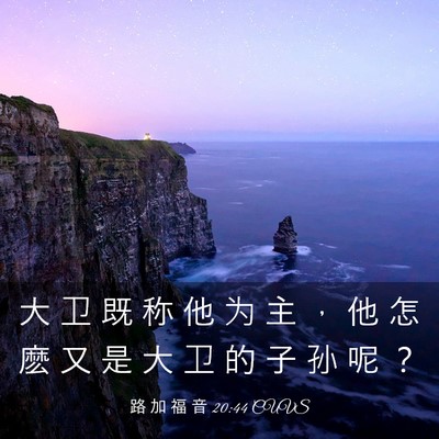Picture 03 - 路 加 福 音 20:44 CUVS - 大 卫 既 称 他 为 主 ， 他 怎 麽 又 - Bible Verse Picture