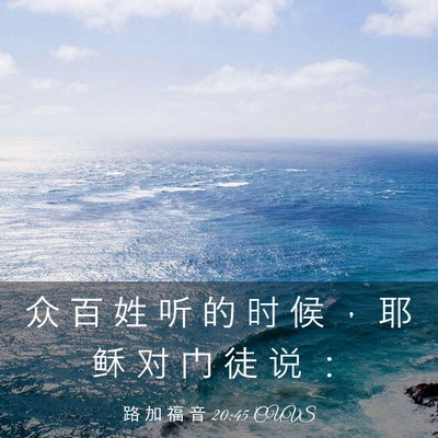 Picture 03 - 路 加 福 音 20:45 CUVS - 众 百 姓 听 的 时 候 ， 耶 稣 对 门 - Bible Verse Picture