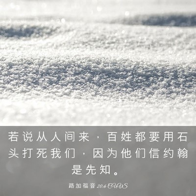 Picture 03 - 路 加 福 音 20:6 CUVS - 若 说 从 人 间 来 ， 百 姓 都 要 用 - Bible Verse Picture