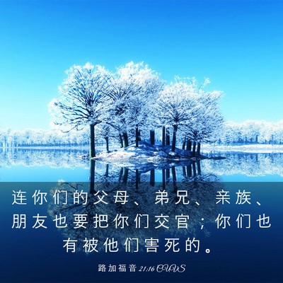 Picture 03 - 路 加 福 音 21:16 CUVS - 连 你 们 的 父 母 、 弟 兄 、 亲 族 - Bible Verse Picture
