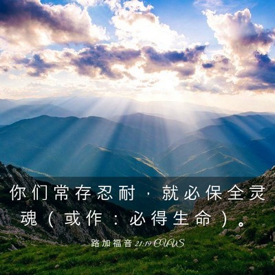 Picture 03 - 路 加 福 音 21:19 CUVS - 你 们 常 存 忍 耐 ， 就 必 保 全 灵 - Bible Verse Picture