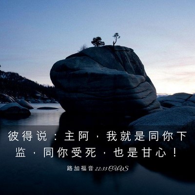Picture 03 - 路 加 福 音 22:33 CUVS - 彼 得 说 ： 主 阿 ， 我 就 是 同 你 - Bible Verse Picture