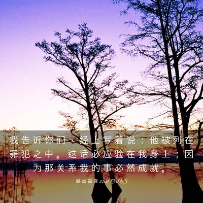 Picture 03 - 路 加 福 音 22:37 CUVS - 我 告 诉 你 们 ， 经 上 写 着 说 ： - Bible Verse Picture