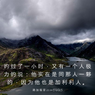 Picture 03 - 路 加 福 音 22:59 CUVS - 约 过 了 一 小 时 ， 又 有 一 个 人 - Bible Verse Picture