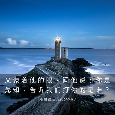 Picture 03 - 路 加 福 音 22:64 CUVS - 又 蒙 着 他 的 眼 ， 问 他 说 ： 你 - Bible Verse Picture