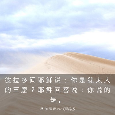 Picture 03 - 路 加 福 音 23:3 CUVS - 彼 拉 多 问 耶 稣 说 ： 你 是 犹 太 - Bible Verse Picture