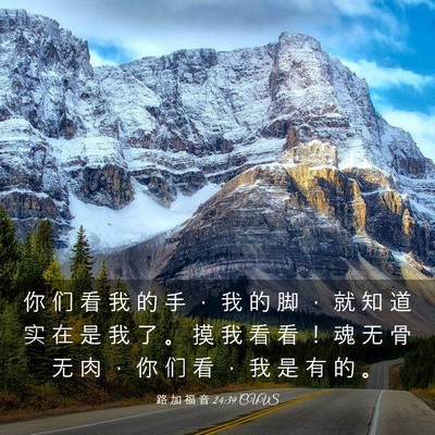 Picture 03 - 路 加 福 音 24:39 CUVS - 你 们 看 我 的 手 ， 我 的 脚 ， 就 - Bible Verse Picture