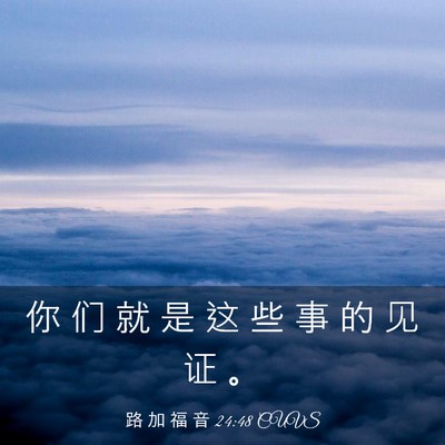 Picture 03 - 路 加 福 音 24:48 CUVS - 你 们 就 是 这 些 事 的 见 证 - Bible Verse Picture