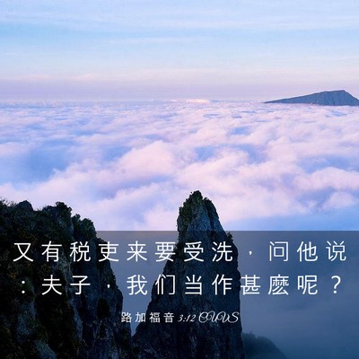 Picture 03 - 路 加 福 音 3:12 CUVS - 又 有 税 吏 来 要 受 洗 ， 问 他 说 - Bible Verse Picture