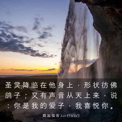 Picture 03 - 路 加 福 音 3:22 CUVS - 圣 灵 降 临 在 他 身 上 ， 形 状 彷 - Bible Verse Picture