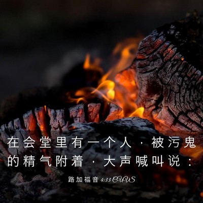 Picture 03 - 路 加 福 音 4:33 CUVS - 在 会 堂 里 有 一 个 人 ， 被 污 鬼 - Bible Verse Picture