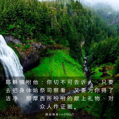 Picture 03 - 路 加 福 音 5:14 CUVS - 耶 稣 嘱 咐 他 ： 你 切 不 可 告 诉 - Bible Verse Picture