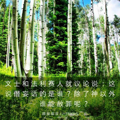 Picture 03 - 路 加 福 音 5:21 CUVS - 文 士 和 法 利 赛 人 就 议 论 说 ： - Bible Verse Picture