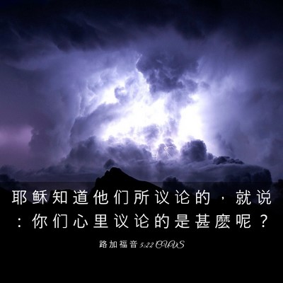 Picture 03 - 路 加 福 音 5:22 CUVS - 耶 稣 知 道 他 们 所 议 论 的 ， 就 - Bible Verse Picture