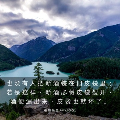 Picture 03 - 路 加 福 音 5:37 CUVS - 也 没 有 人 把 新 酒 装 在 旧 皮 袋 - Bible Verse Picture