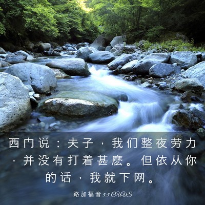 Picture 03 - 路 加 福 音 5:5 CUVS - 西 门 说 ： 夫 子 ， 我 们 整 夜 劳 - Bible Verse Picture