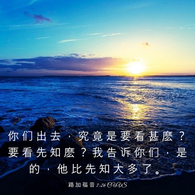 Picture 03 - 路 加 福 音 7:26 CUVS - 你 们 出 去 ， 究 竟 是 要 看 甚 麽 - Bible Verse Picture