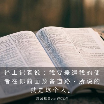 Picture 03 - 路 加 福 音 7:27 CUVS - 经 上 记 着 说 ： 我 要 差 遣 我 的 - Bible Verse Picture