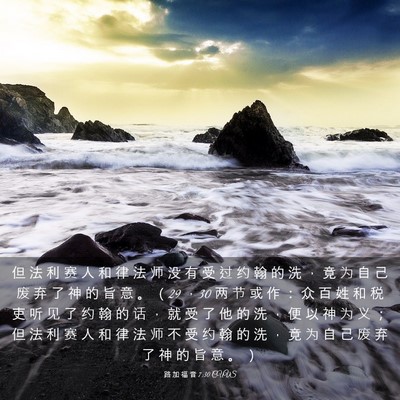 Picture 03 - 路 加 福 音 7:30 CUVS - 但 法 利 赛 人 和 律 法 师 没 有 受 - Bible Verse Picture